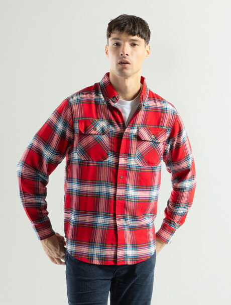 Camisa Franela Forum CFF-24 Rojo/Fantasia 2