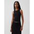 SL REF JSY CROP HLTR TANK BLACK