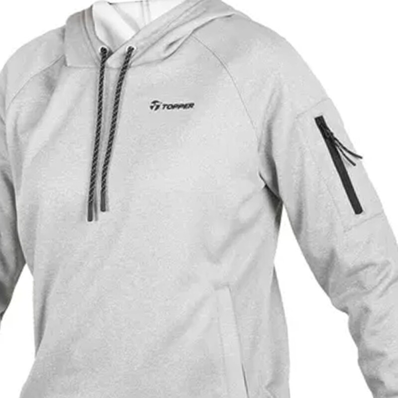 HOODIE POLY FLEECE GIRLS TRNG rosa par m GRIS CLARO/NEGRO/NARANJA