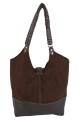 Tote bag de cuero con gamuza Chocolate
