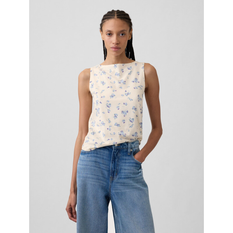 V-SL BOATNECK TANK LIGHT BLUE FLORAL