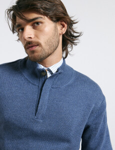 470416 SWEATER HARRY Azul Piedra Melange
