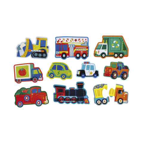 10 Puzzle Crocodile Creek De 2 Piezas Cada Uno VEHICULOS