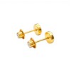 Abridores Zirconia blanca-Oro 18k-Piedra Zirconia-AB9526 conpiedra