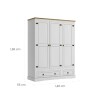 Ropero Mexicano 3 Puertas Blanco 100% Madera Ropero Mexicano 3 Puertas Blanco 100% Madera