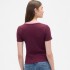 FRCH SS MOD RIB ABBRV TEE TUSCAN RED