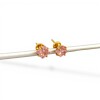 Caravanas Zirconia rosa cuadrado de oro- Oro bajo - Zirconia rosa- CA8132 conpiedra