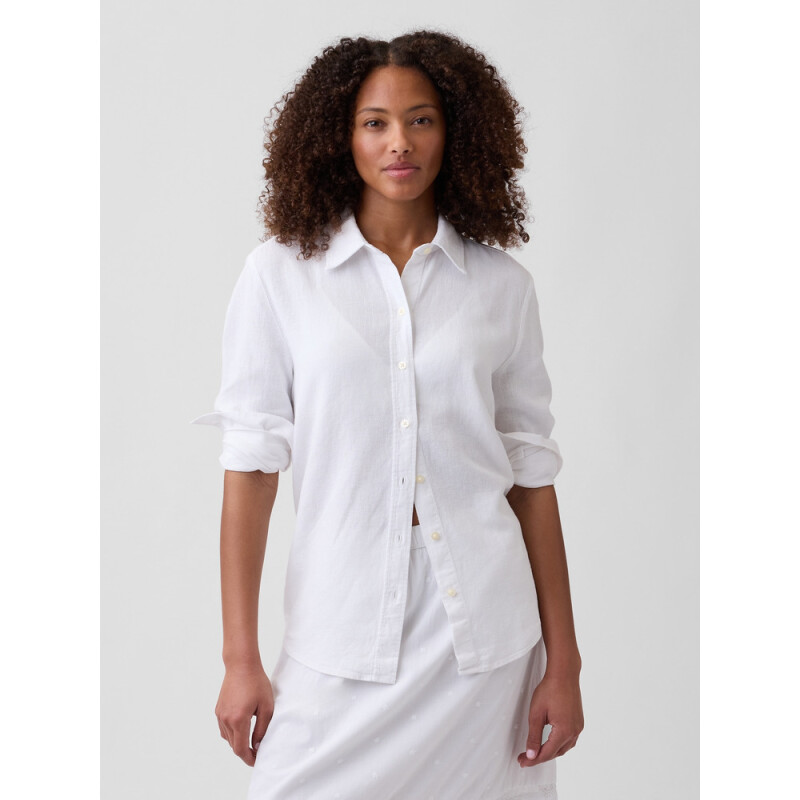 V-HS LINEN EASY SHIRT OPTIC WHITE