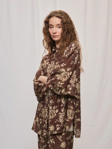 CAMISA D.CASSIN ROSSI MARRON