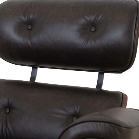 BUTACA C/PUFF 1 CUERPO CUERO-100-NATURAL NEGRO EAMES