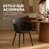 Silla Comedor X2 Cocina Aurora Marcela Nórdica Apoyabrazos Negro 1