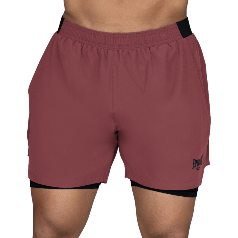SHORT 2IN1 MEN POLY/SPX EVERLAST PIONEER 5" WINE M6 WINE
