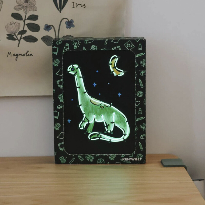 Kit de decoración de pared con luces de dinosaurio Kidyneon Kidywolf Kit de decoración de pared con luces de dinosaurio Kidyneon Kidywolf