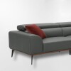 Sofá con chaise DUNA CUERO GRIS - DERECHO