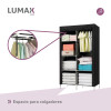 Ropero de 6 Estantes Desmontable de Caño y Tela TNT 105x45x175 Negro