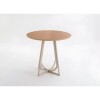 MESA COMEDOR REDONDA - TAPA MADERA CLARA - PIE EN METAL BLANCO OPACO - 70cms MESA COMEDOR REDONDA - TAPA MADERA CLARA - PIE EN METAL BLANCO OPACO - 70cms