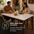 Mesa Comedor ComboHome Petra Premium 160x90 Cm Madera Vidrio Marrón 1