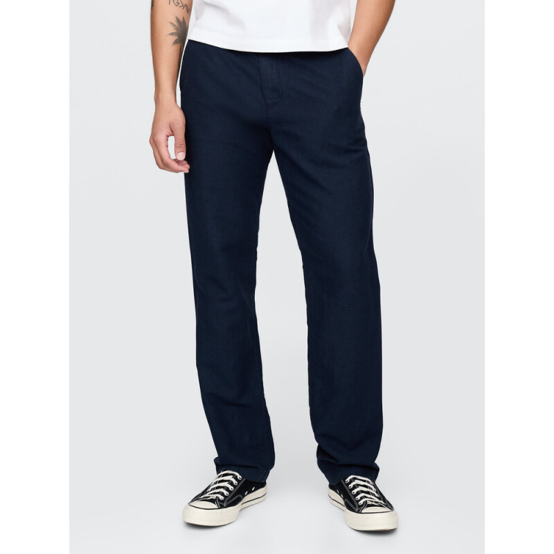 STRAIGHT LINEN PANT CLASSIC NAVY