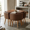 Juego De Comedor Honguito 4 Sillas Mesa 80cm Marron