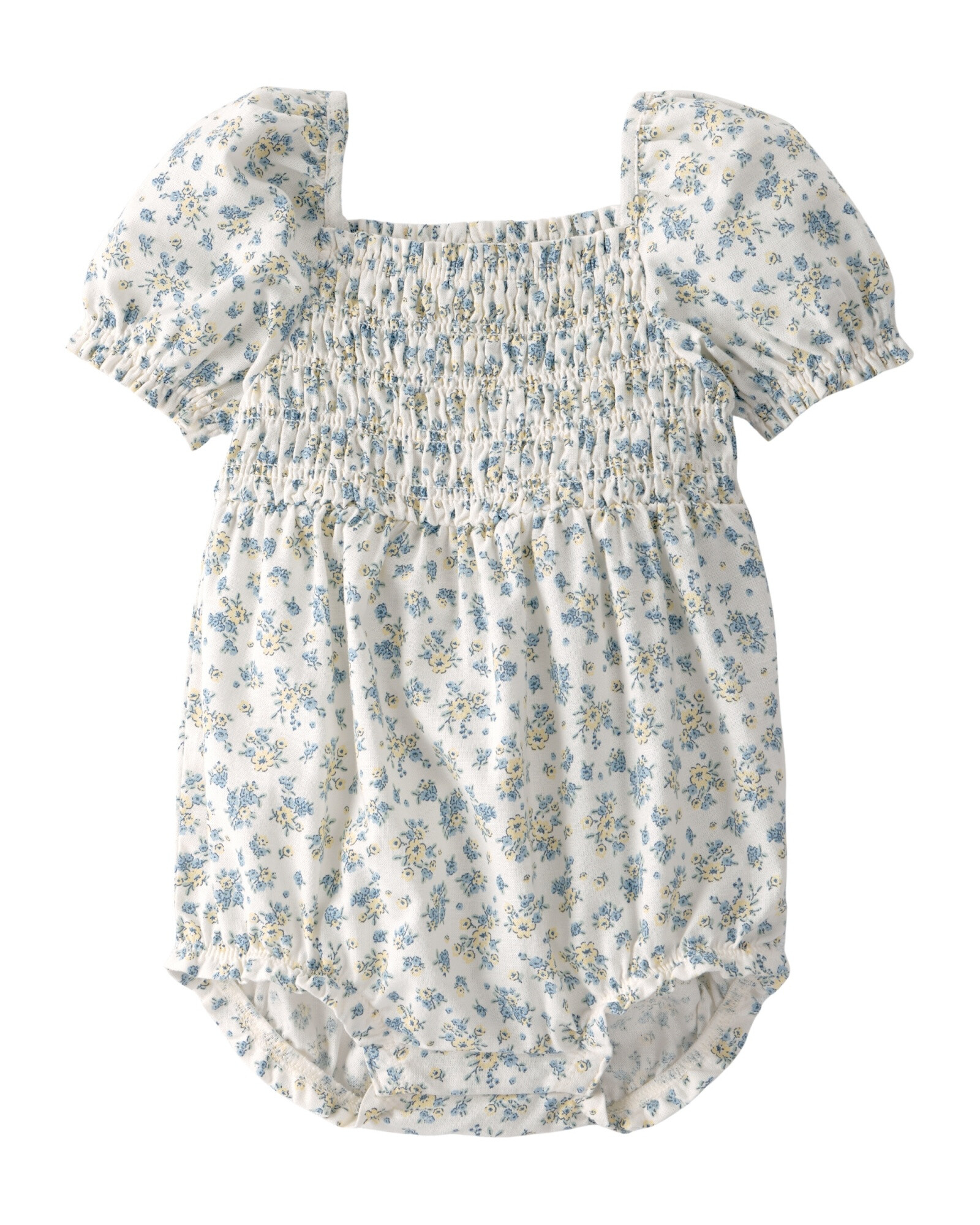 Body bombachudo de algodón orgánico, diseño floral Sin color