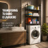 Mueble Organizador Multiuso Lavarropa 3 Estantes Acero Inox. Negro 1