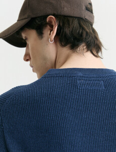 470986 SWEATER HARRINGTON LABEL Azul Piedra