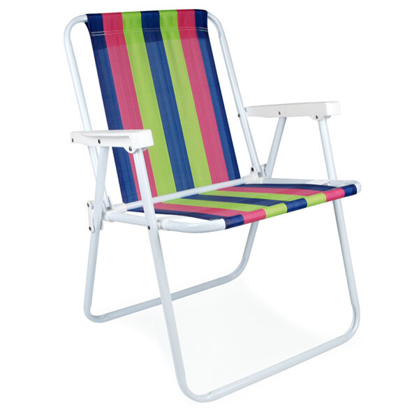 SILLA ALTA ACERO COLORES A RAYAS PATRON