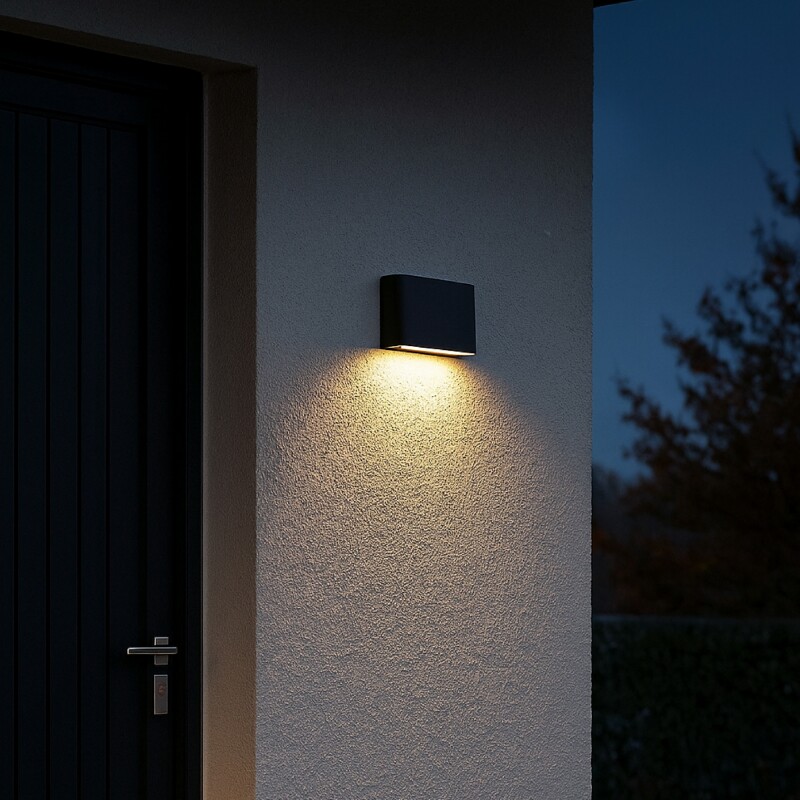 ARTEFACTO UNIDIRECCIONAL OVAL Aplique LED Unidireccional Exterior Graz Small Oval Negro 3W IP65