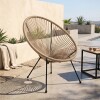 Silla Simil Rattan Ovalada Beige