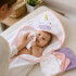 Set Toalla Con Capucha Bebé Ballena + 6 Toallitas Algodón Color Blanco