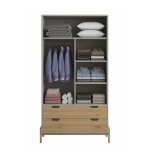 ROPERO 2 PUERTAS LINEA WOOD GRIS
