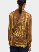 Camisa Estampada Con Nudo amarillo