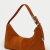 Cartera al hombro Bamboo en cuero gamuza Oxido