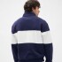 J - COLOR BLOCK LOGO HALF ZIP NEW NAVY