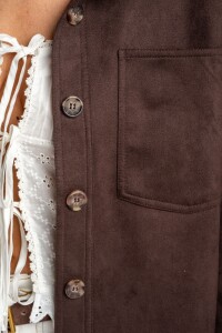 Sobrecamisa Gamuza Cuero Vegano Marron