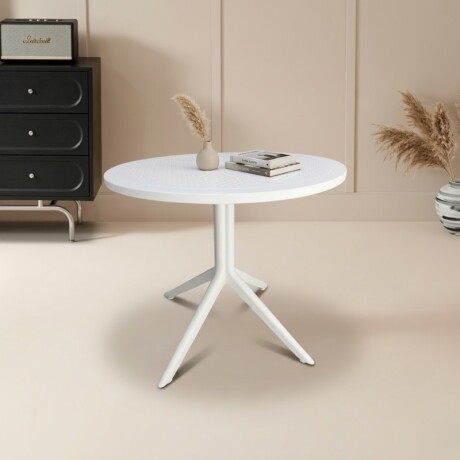 MESA REDONDA EXTERIOR DE POLIPROPILENO 80CM Mesa Redonda para Exterior 80 cm Blanco Sky