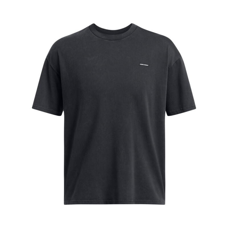 UA M HW OS LOGO WASH SS-GRN BLK-001