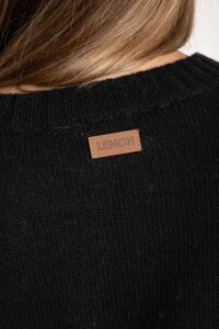Sweater Lana Apliques Negro