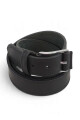Cinturón de cuero vacuno jeanero de 3.5cm Negro