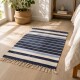 Alfombra con flecos 69x114cm AZUL