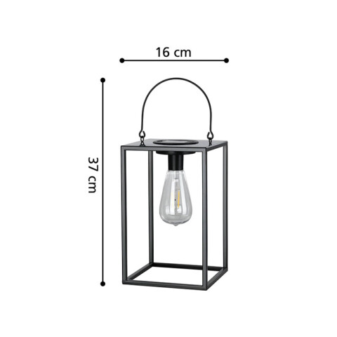 Luminaria decorativa solar tipo farol LED 0,12W cálida EG3841