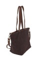Cartera versátil de cuero y gamuza Chocolate