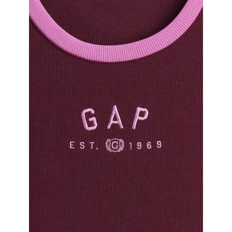 FRCH SS MOD RIB ABBRV TEE TUSCAN RED