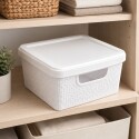 Caja organizadora Simil Rattan 1,8 litros Blanco Caja organizadora Simil Rattan 1,8 litros Blanco