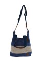 Bolso cartera lona azul