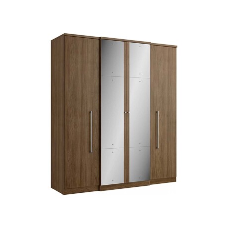 PLACARD ROPERO 4 PUERTAS MDP MARRON SPLENDORE GLASS