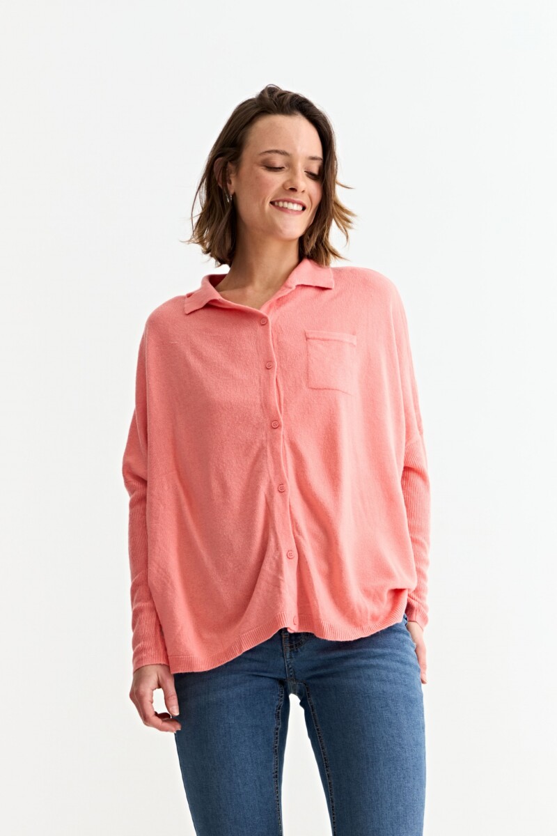 Cardigan con bolsillos ROSADO