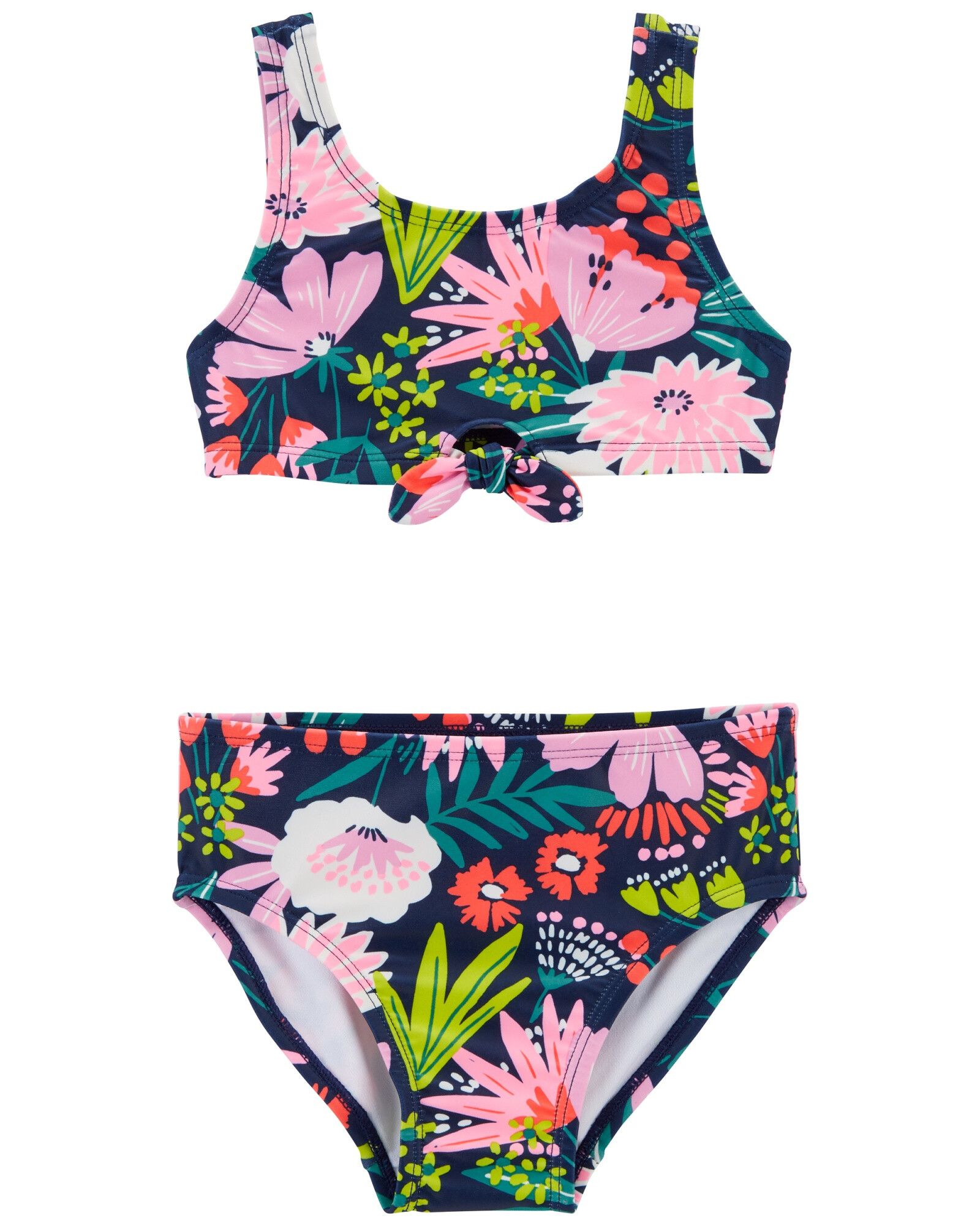 Traje de baño dos piezas con protección UPF 50+ diseño flores Sin color