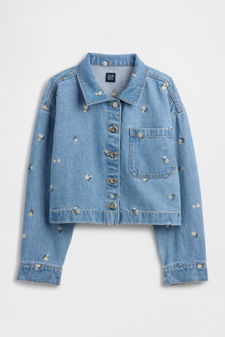 Campera De Jean Bordada Niña Daisy Print Multi