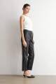 Pantalon recto eco cuero negro